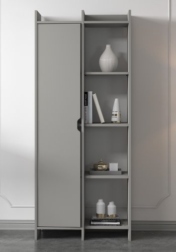 FUNZI LIVING Tilbud bokhylle, m. 1 dr - gr melamin