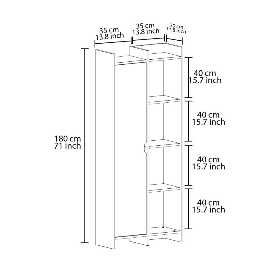 FUNZI LIVING Tilbud bokhylle, m. 1 dr - gr melamin