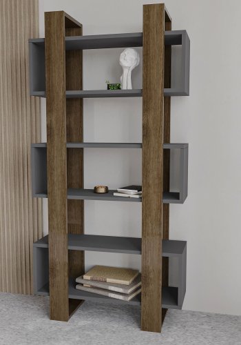 FUNZI LIVING Milano bokhylle - valntt og antrasittgr melamin