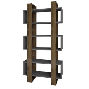 FUNZI LIVING Milano bogreol - valnd og antracitgr melamin