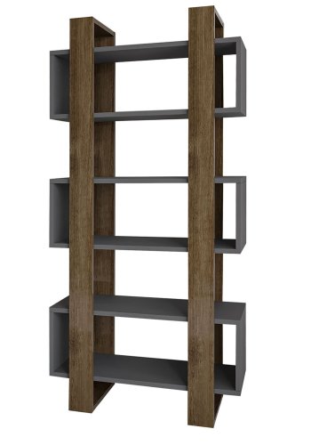 FUNZI LIVING Milano bokhylle - valntt og antrasittgr melamin