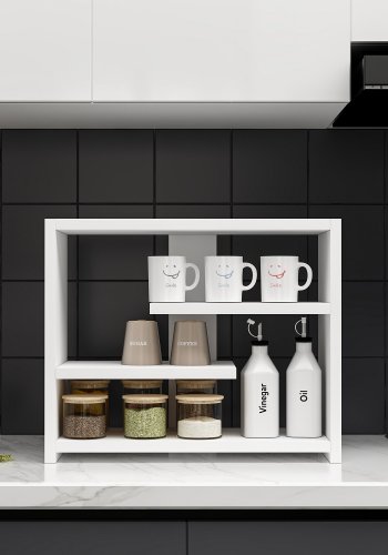 FUNZI LIVING Gupse vegghylle - hvit melamin