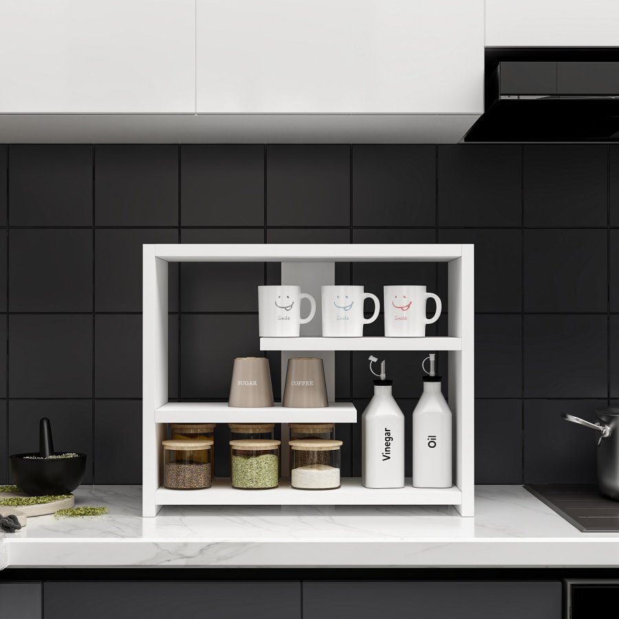 FUNZI LIVING Gupse vegghylle - hvit melamin