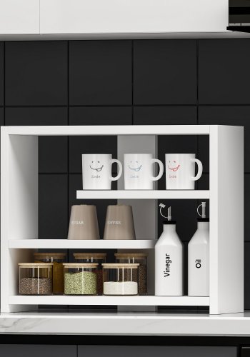 FUNZI LIVING Gupse vegghylle - hvit melamin