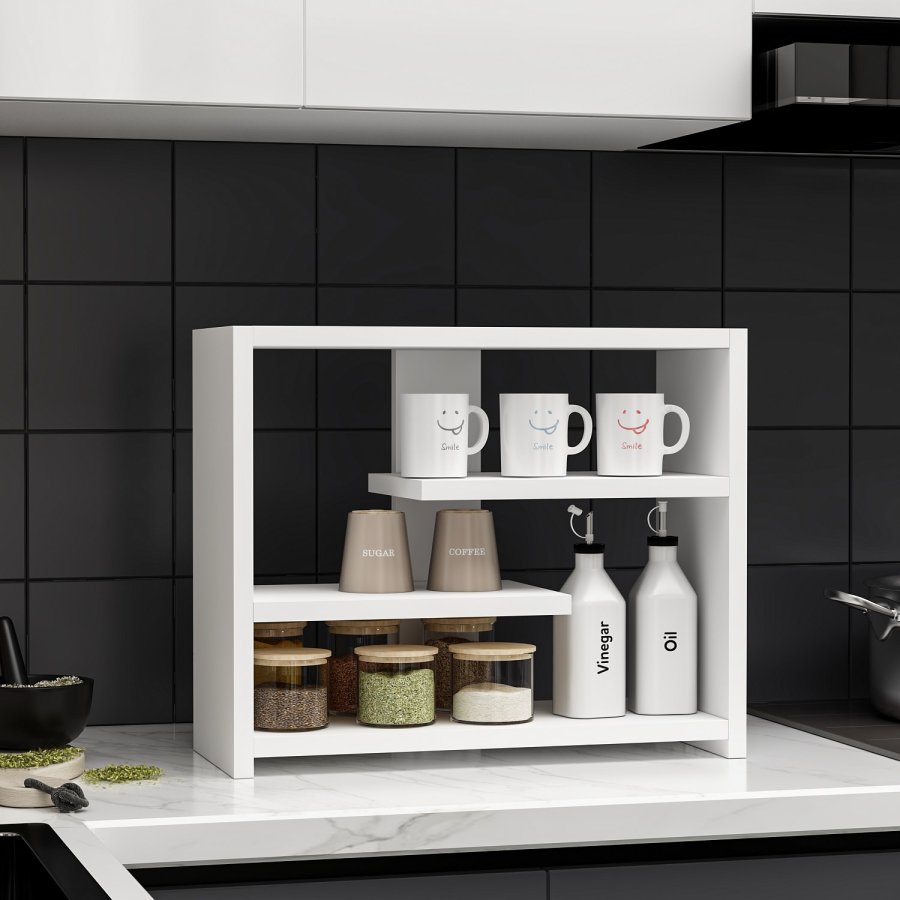 FUNZI LIVING Gupse vegghylle - hvit melamin