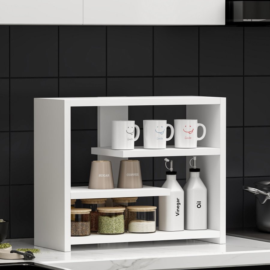 FUNZI LIVING Gupse vegghylle - hvit melamin