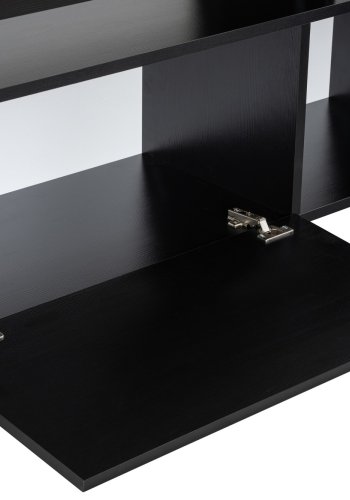 NORDVRK Beliz TV-bord, m. PVC-kant LED-lys - tre svart melamin (192x37)