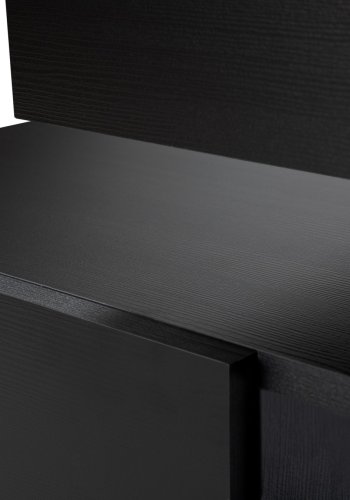 NORDVRK Beliz TV-bord, m. PVC-kant LED-lys - tre svart melamin (192x37)