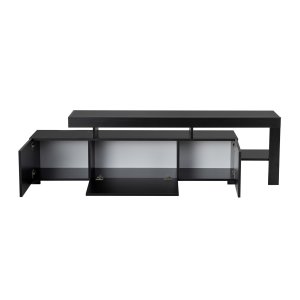 NORDVRK Beliz TV-bord, w. PVC kantlist LED-ljus - trsvart melamin (192x37)