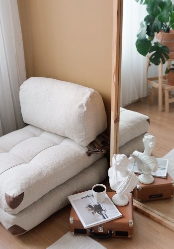 NORDVRK Fold Teddy - Kremfarget 1-manns sovesofa