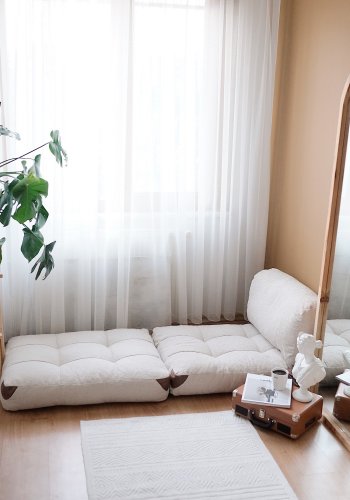 NORDVRK Fold Teddy - Kremfarget 1-manns sovesofa