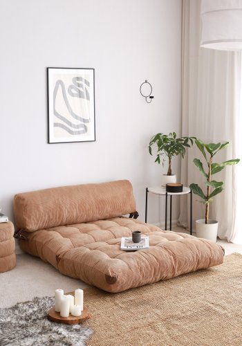 NORDVRK Fold Kadife 2 - Camel 2-manns sovesofa