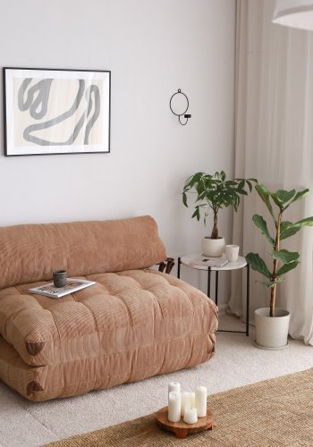 NORDVRK Fold Kadife 2 - Camel 2-manns sovesofa