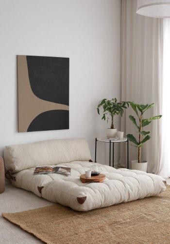 NORDVRK Fold Teddy 2 - Kremfarget 2-manns sovesofa