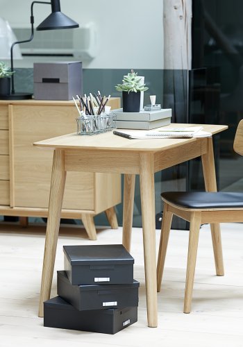 Harmony spisebordsstol - natur eg og sort PU