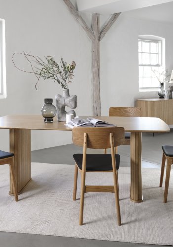 Harmony spisebordsstol - natur eg og sort PU