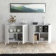 FUNZI LIVING Elegantes Sideboard mit 4 Türen und 2 Regalen – weißes Melamin