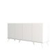 FUNZI LIVING Elegantes Sideboard mit 4 Türen und 2 Regalen – weißes Melamin