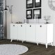 FUNZI LIVING Elite Sideboard, mit 4 Türen und 2 Regalen - weißes Melamin