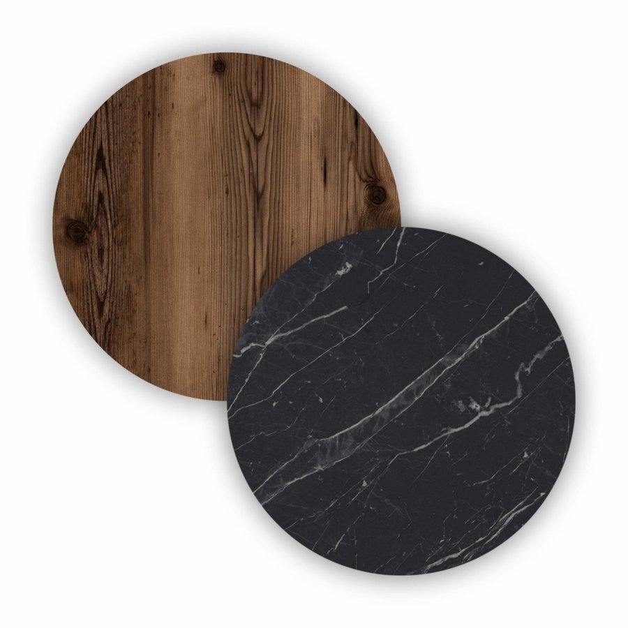 NORDVRK Elite konsollbord, m. 4 drer, 2 hyller - melamin og plast i valntt/svart marmorlook (180x45)