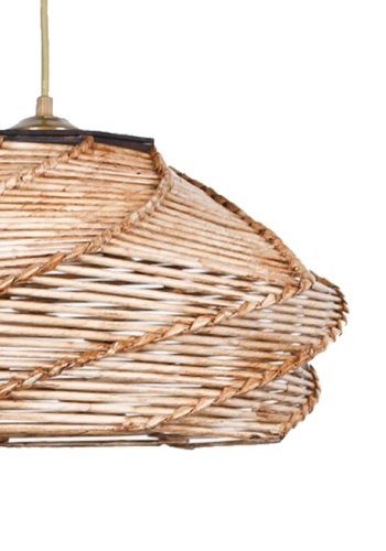 LUMI Oval taklampe - kamel imitert bambus (36x36)