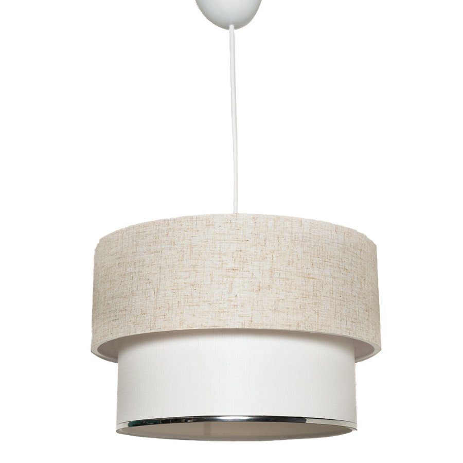 LUMI Corbeu taklampe, rund - krem ​​og hvit bomull (30)