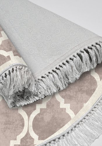 TEPPI ALN400601KR18 gulvtppe, m. mnster, rund - multifarvet polyester (180)