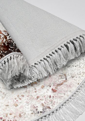 TEPPI ALN400609RN18 gulvtppe, m. mnster, rund - multifarvet polyester (180)