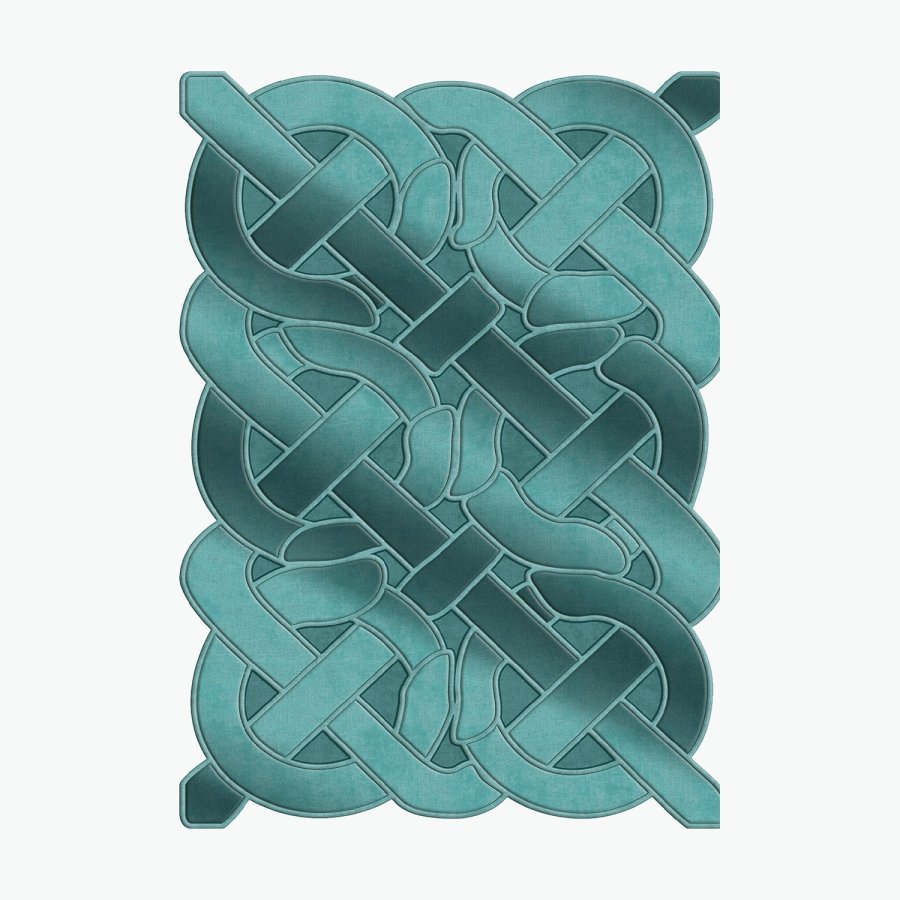 TEPPI ALN600147MV08 gulvtppe, m. mnster, rektangulr - bl polyester (180x280)