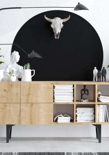 FUNZI LIVING Sirius Sideboard, mit 4 Türen und 2 Regalen - Melamin in Saphir-Eiche-Farbe
