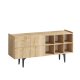 FUNZI LIVING Sirius Sideboard, mit 4 Türen und 2 Regalen - Melamin in Saphir-Eiche-Farbe
