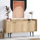 FUNZI LIVING Navi Sideboard, m. 4 Türen und 2 Regalen - Saphir-Eichenfarbenes Melamin