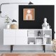 FUNZI LIVING Alpha Sideboard, m. 4 Türen, 1 Regal und 6 Fächer - weißes Melamin