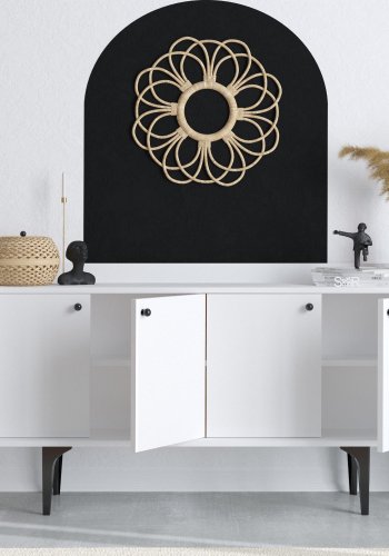 FUNZI LIVING Eris Sideboard, mit 4 Türen und 2 Regalen - weißes Melamin