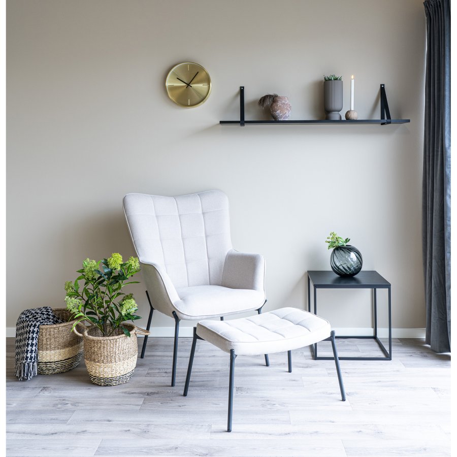 HOUSE NORDIC Sidepledd, rektangulr - svart/beige bomull/polyester (130x180)