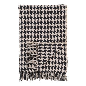 HOUSE NORDIC Side plaid, rektangulr - sort/beige bomuld/polyester (130x180)