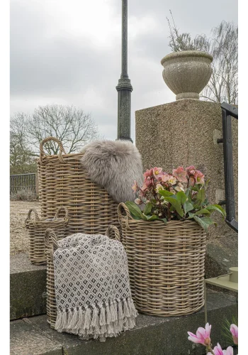 HOUSE NORDIC Alanya rutete, rektangulr - brun/beige/hvit bomull/polyester (130x180)