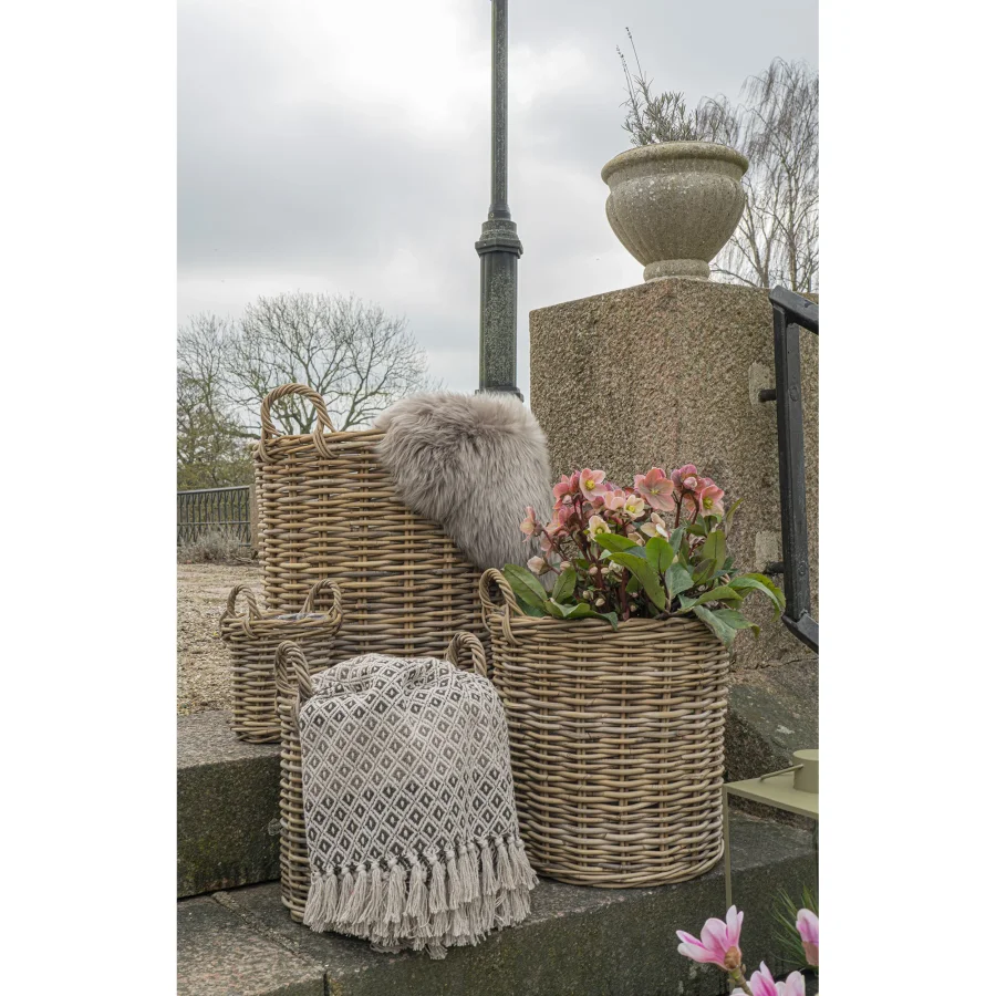 HOUSE NORDIC Alanya rutete, rektangulr - brun/beige/hvit bomull/polyester (130x180)