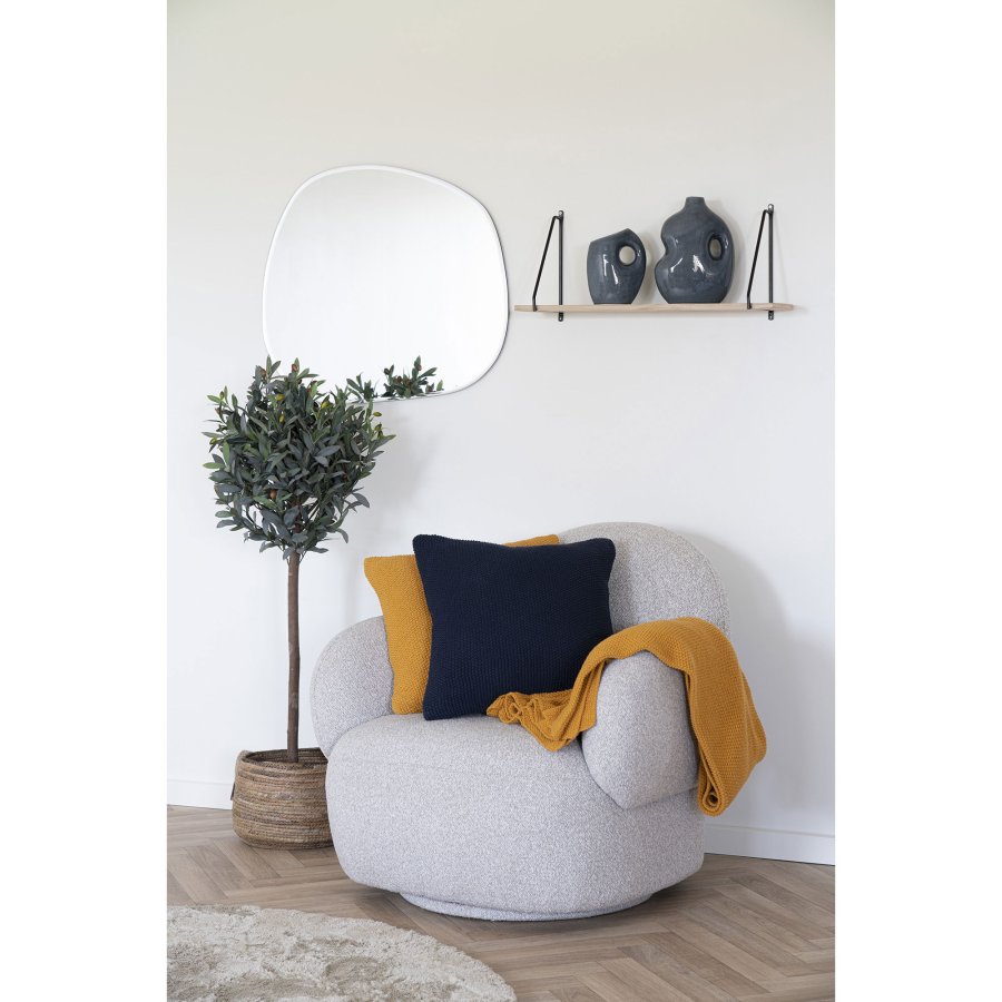 HOUSE NORDIC Santos rutete, rektangulr - oker resirkulert bomull (130x170)