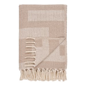 HOUSE NORDIC Adana plaid, rektangulr - taupe genanvendt bomuld og polyester (130x180)