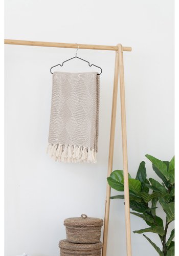 HOUSE NORDIC Bursa Plaid - Pledd, taupe 130x180 cm