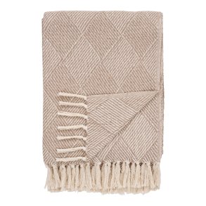 HOUSE NORDIC Bursa plaid, rektangul�r - taupe genanvendt bomuld og polyester (130x180) - HOUSE NORDIC