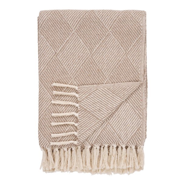 HOUSE NORDIC Bursa plaid, rektangul�r - taupe genanvendt bomuld og polyester (130x180) - HOUSE NORDIC