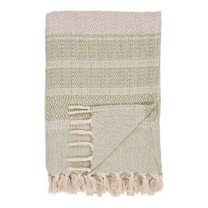 HOUSE NORDICManisa plaid, rektangulr - grn genanvendt bomuld og polyester (130x180)