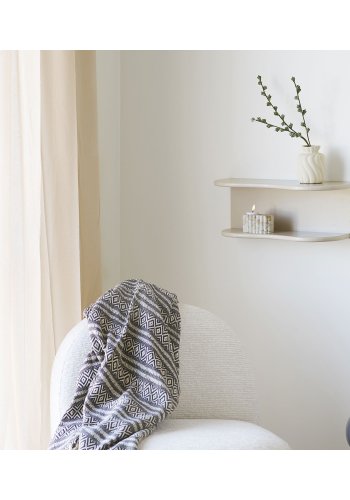 HOUSE NORDIC Adana-pl&auml;d, med fransar, rektangul&auml;r - brun �tervunnen bomull/polyester (180x130)