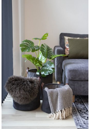 HOUSE NORDIC rektangulr Cort-pledd - gr bomull (160x130)