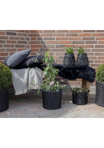 HOUSE NORDIC rektangulr Cort-pledd - gr bomull (160x130)