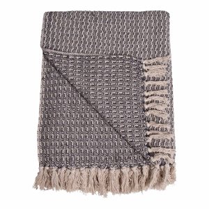 HOUSE NORDIC rektangulr Cort plaid - gr bomuld (160x130)