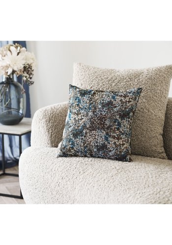 HOUSE NORDIC Blossom pute, firkantet - bl�/brun blandet polyesterstoff (45x45)