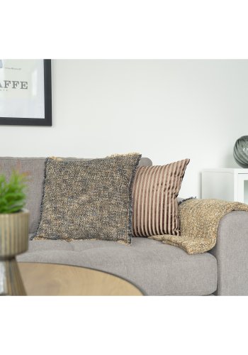 HOUSE NORDIC Perth-pute, firkantet - beige/brun viskose/polyesterstoff (45x45)